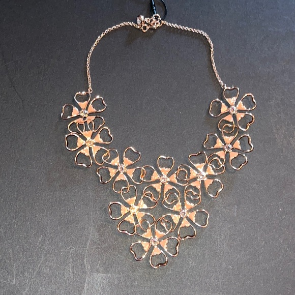 Ted Baker London rose gold and Swarovski crystal blossom necklace-NWT